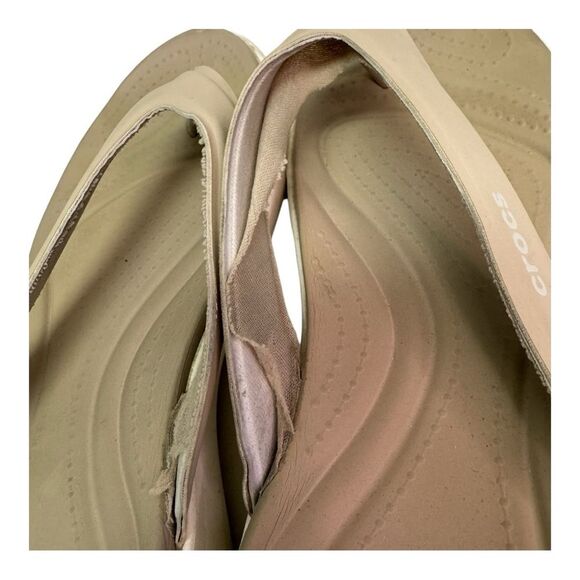 Crocs Women's Kadee II Flip Flops Sandals Comfort Thong Tan Beige Size - Picture 4 of 10